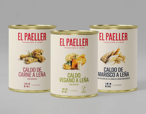 Pack 3 caldos "El Paeller" carne, marisco y verduras de El Paeller