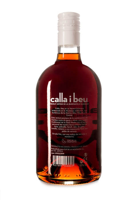 Vermut artesano Alicante rojo Moscatel de Alejandría Calla i Beu - Caja 6 uds